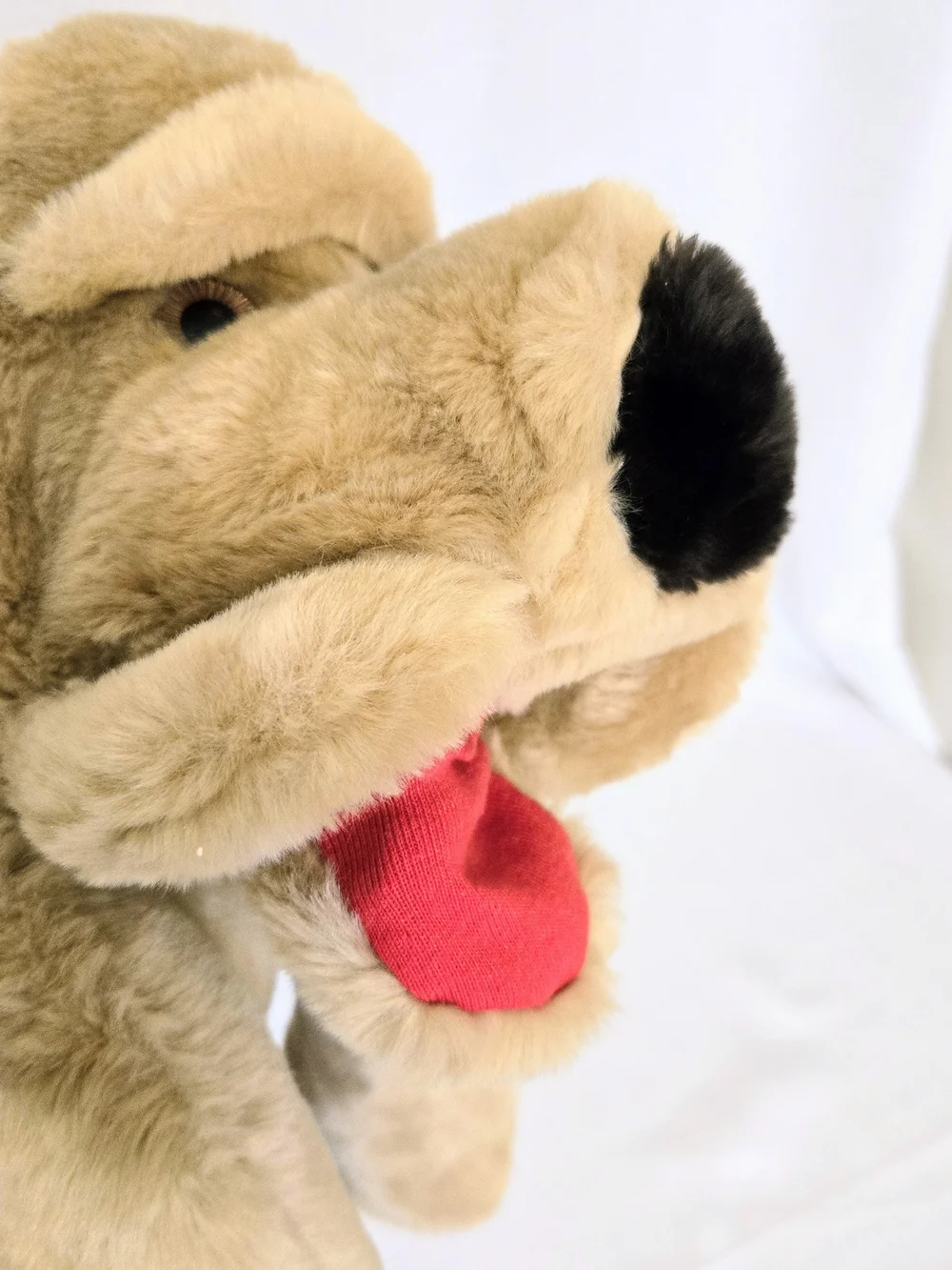Hound Dog Plush Puppet Stuffed Animal Fabric Panel Ears Shiney Eyes 22 In